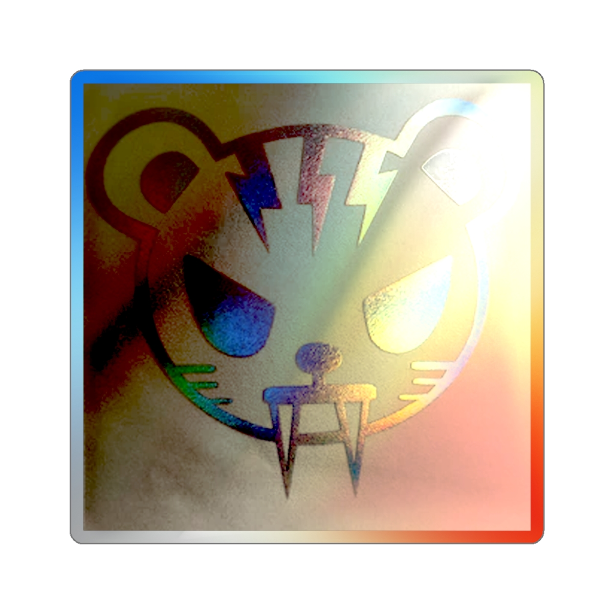 Fierce Lightning Tiger Holographic Sticker | Bold Vinyl Decal