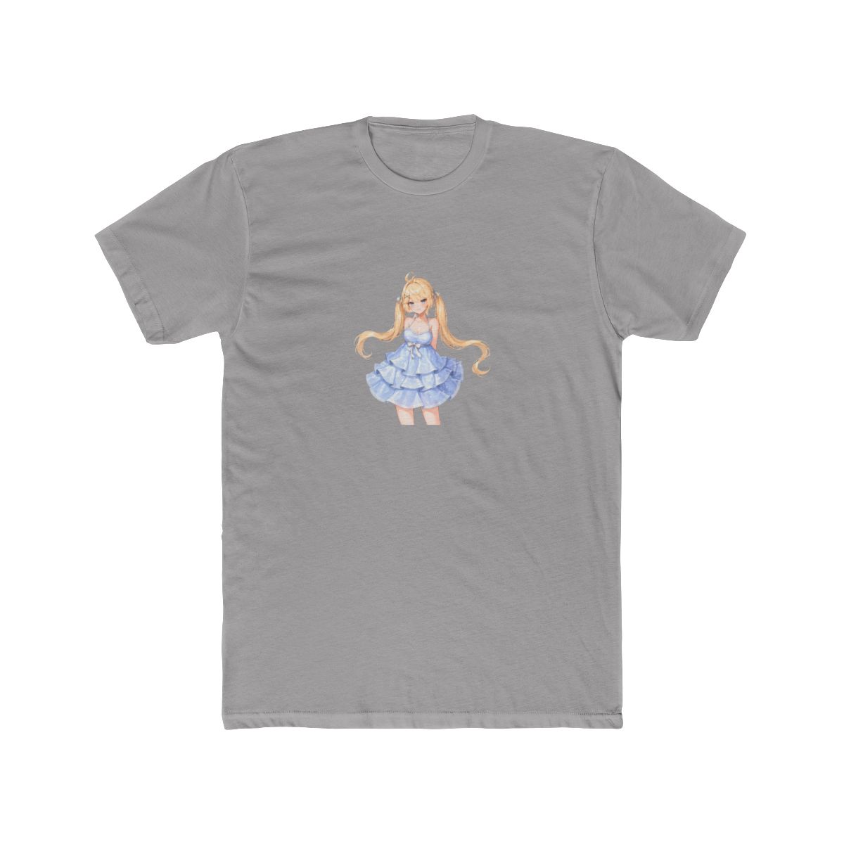 Kawaii Blonde Pigtails Sparkly Ruffle Dress T Shirt