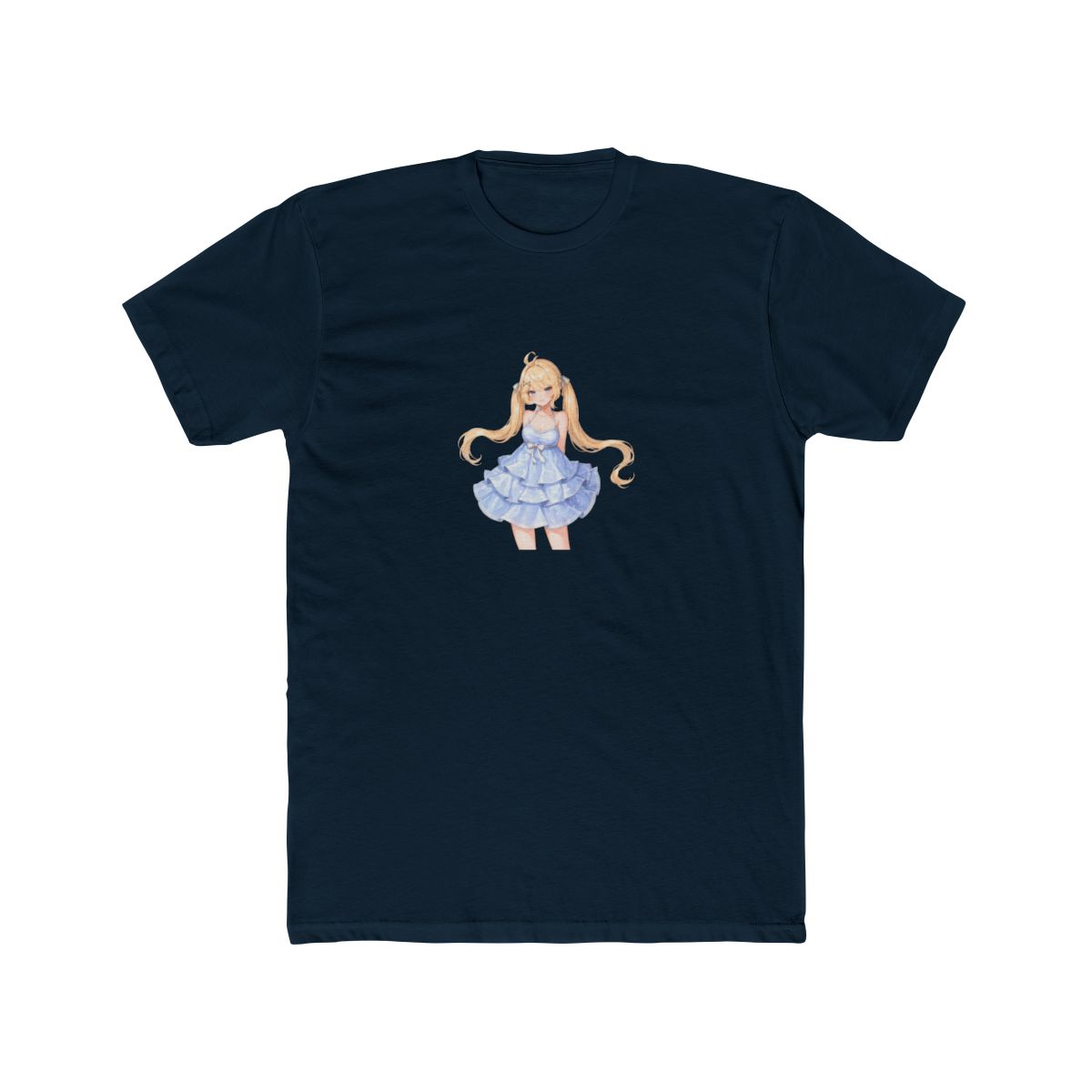Kawaii Blonde Pigtails Sparkly Ruffle Dress T Shirt